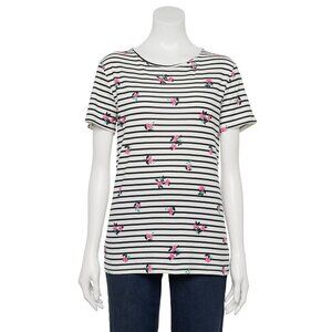 Women's Croft & Barrow Essential Crewneck Tee, Size: Large, White